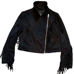 Black Suede Fringed Jacket